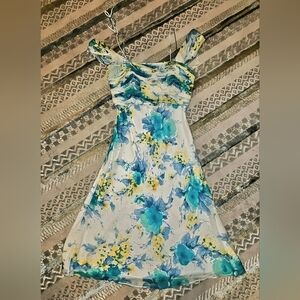 💙 Silk Floral Off-Shoulder Banana Republic Dress, Sz 6